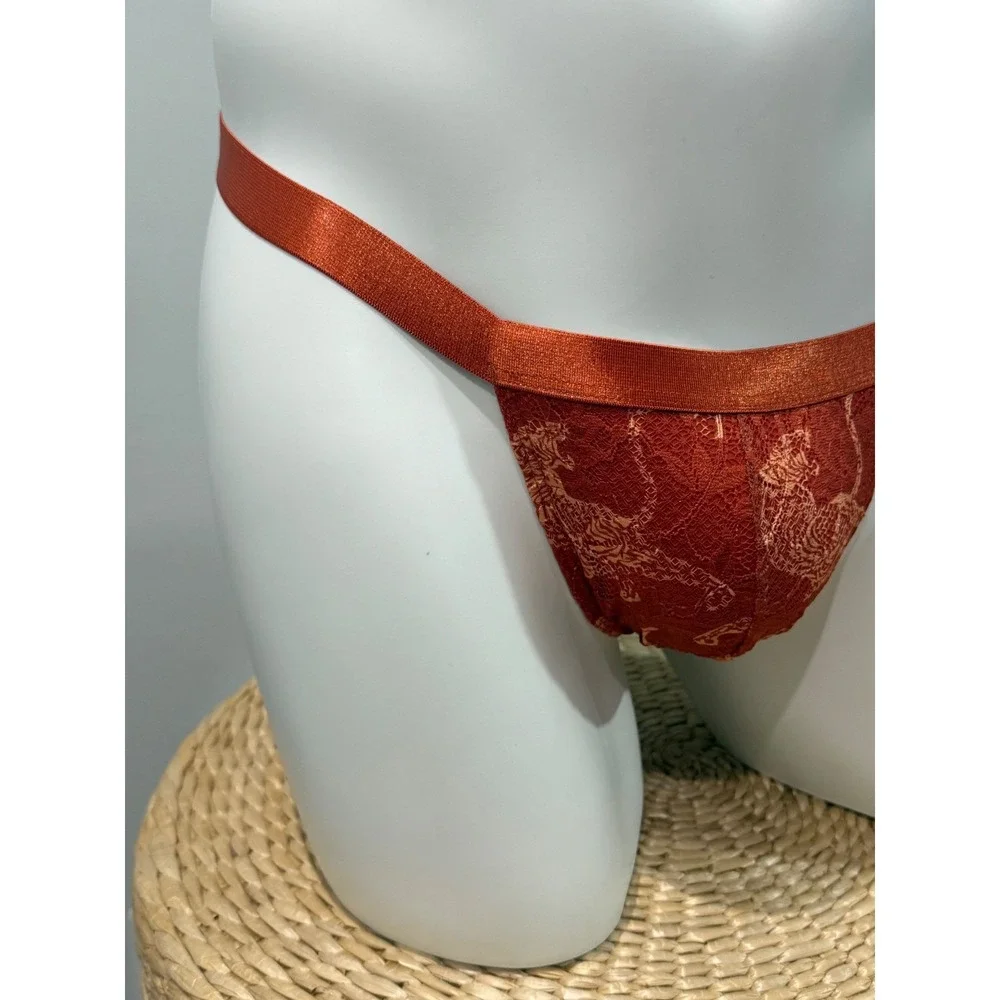 Cosabella‎ Never Say Never Italian Lace Men's Thong Sahara Tiger Size L